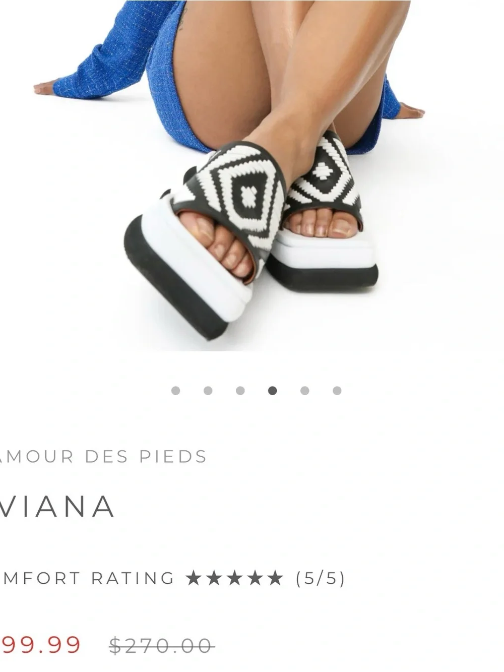 L'Amour des Pieds Eviana Black & White Platform Slide